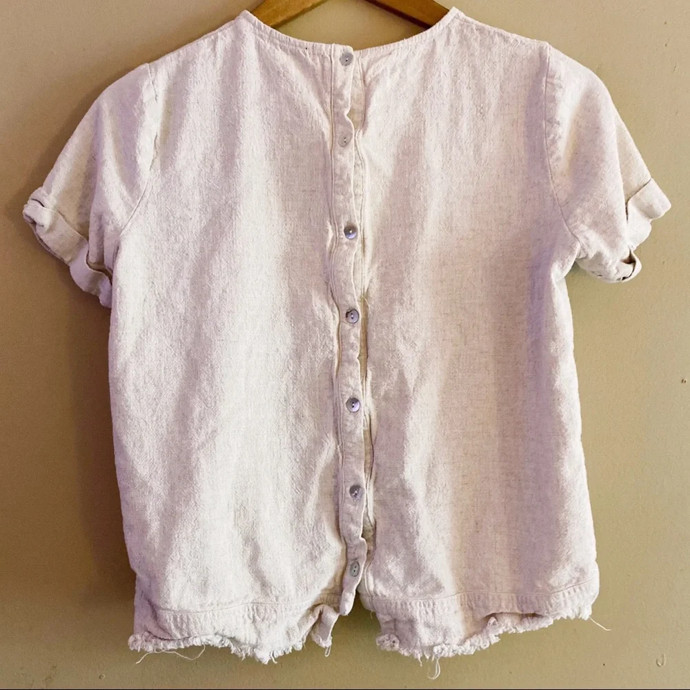 Cream linen top - Picture 4 of 4